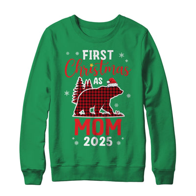 First Christmas As Mom Red Plaid Bear Santa Hat 2025 Shirt & Sweatshirt | siriusteestore