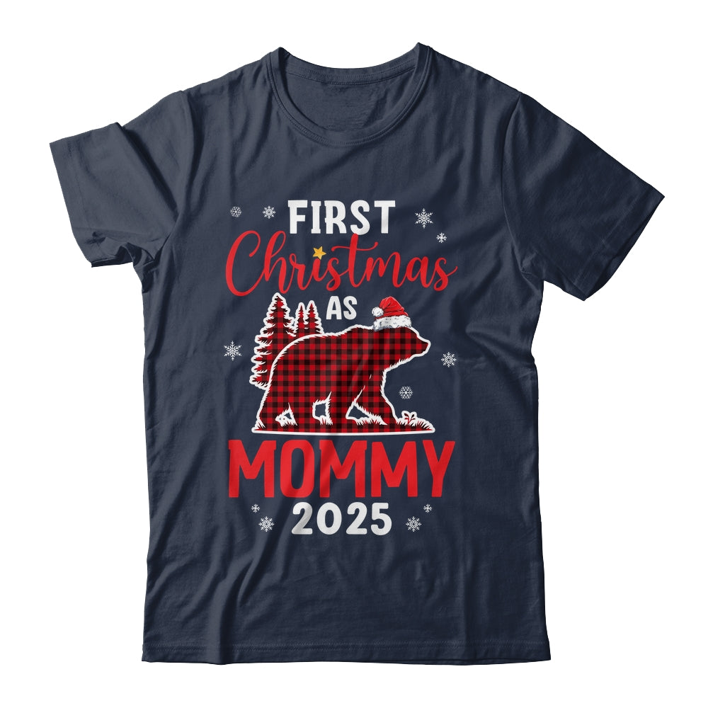 First Christmas As Mommy Red Plaid Bear Santa Hat 2025 Shirt & Sweatshirt | siriusteestore
