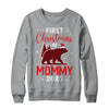 First Christmas As Mommy Red Plaid Bear Santa Hat 2025 Shirt & Sweatshirt | siriusteestore