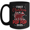 First Christmas As Pop Pop Red Plaid Bear Santa Hat 2025 Mug | siriusteestore