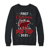 First Christmas As Pop Pop Red Plaid Bear Santa Hat 2025 Shirt & Sweatshirt | siriusteestore