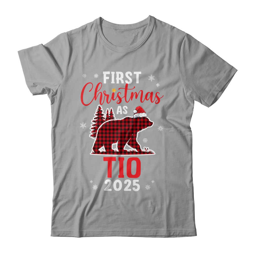 First Christmas As Tio Red Plaid Bear Santa Hat 2025 Shirt & Sweatshirt | siriusteestore