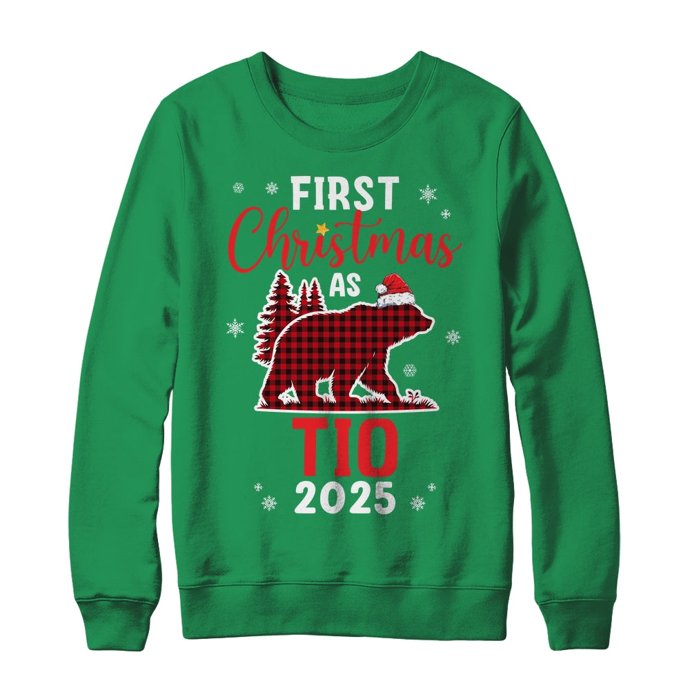 First Christmas As Tio Red Plaid Bear Santa Hat 2025 Shirt & Sweatshirt | siriusteestore