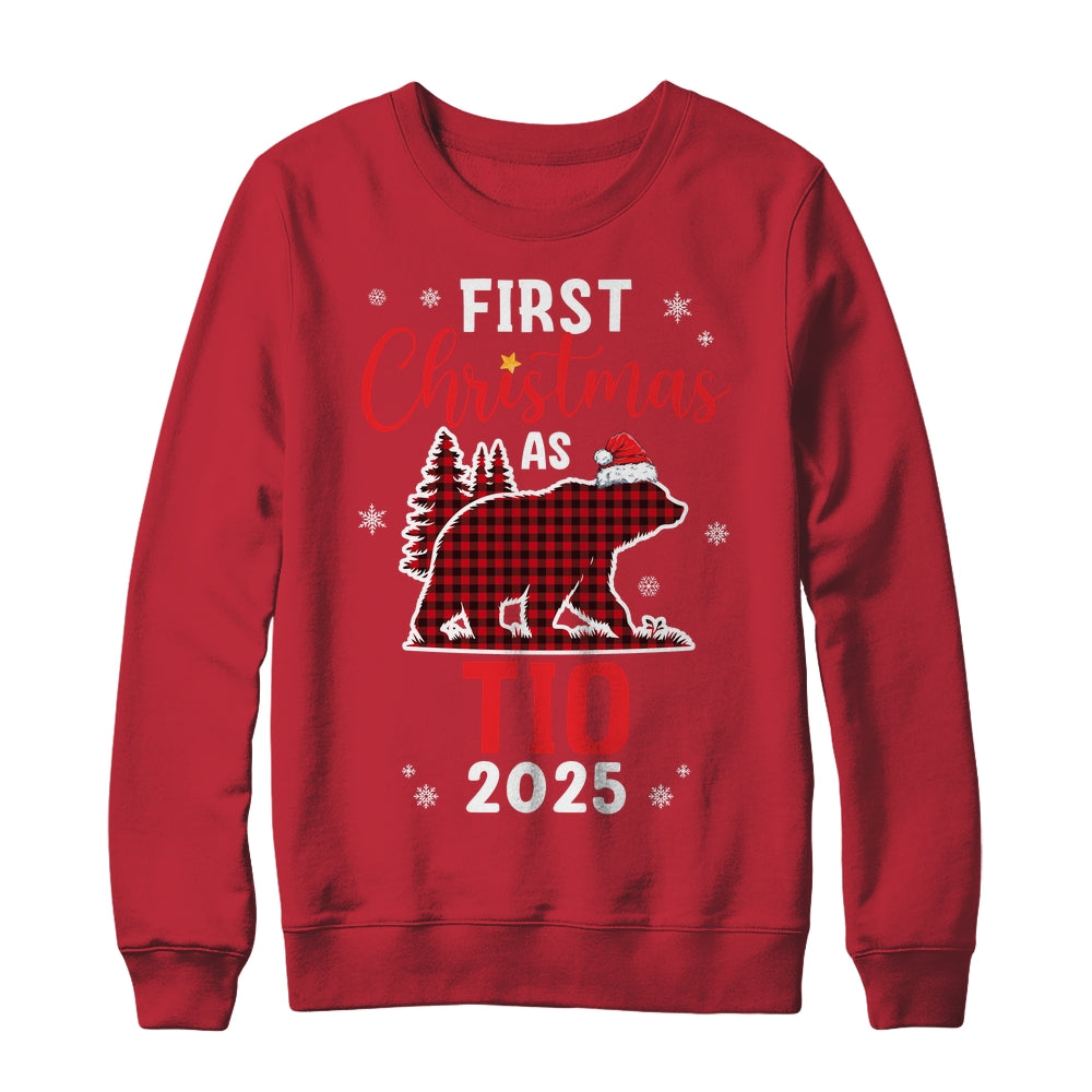 First Christmas As Tio Red Plaid Bear Santa Hat 2025 Shirt & Sweatshirt | siriusteestore