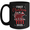 First Christmas As Titi Red Plaid Bear Santa Hat 2025 Mug | siriusteestore