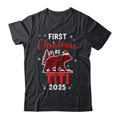 First Christmas As Titi Red Plaid Bear Santa Hat 2025 Shirt & Sweatshirt | siriusteestore