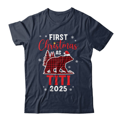 First Christmas As Titi Red Plaid Bear Santa Hat 2025 Shirt & Sweatshirt | siriusteestore