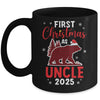 First Christmas As Uncle Red Plaid Bear Santa Hat 2025 Mug | siriusteestore