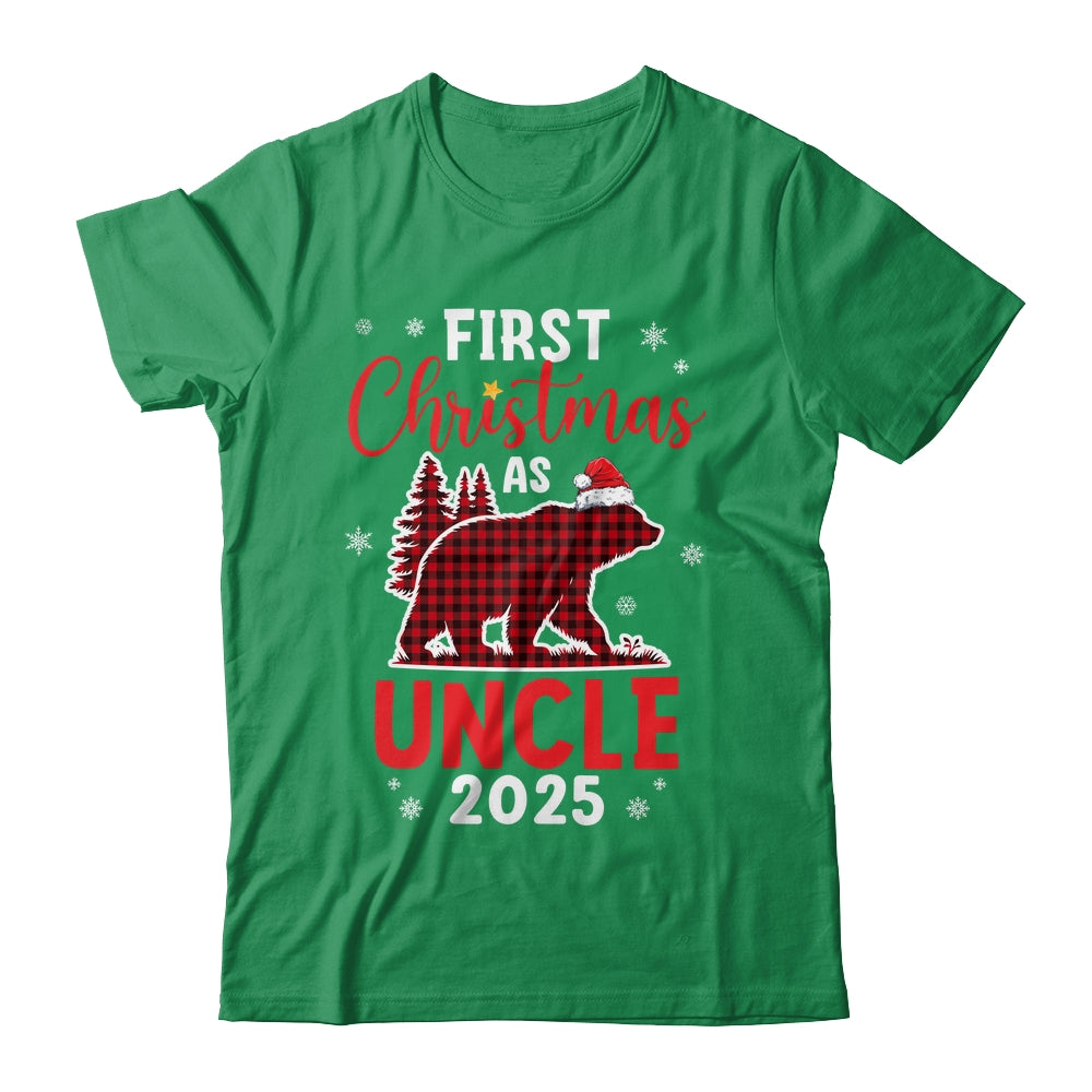 First Christmas As Uncle Red Plaid Bear Santa Hat 2025 Shirt & Sweatshirt | siriusteestore