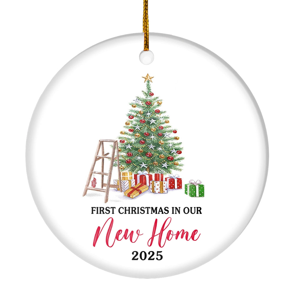 First Christmas In Our New Home Mr And Mrs 2025 Christmas Tree For Wedding Newlywed Couple 2025 Christmas Tree Ornament | siriusteestore