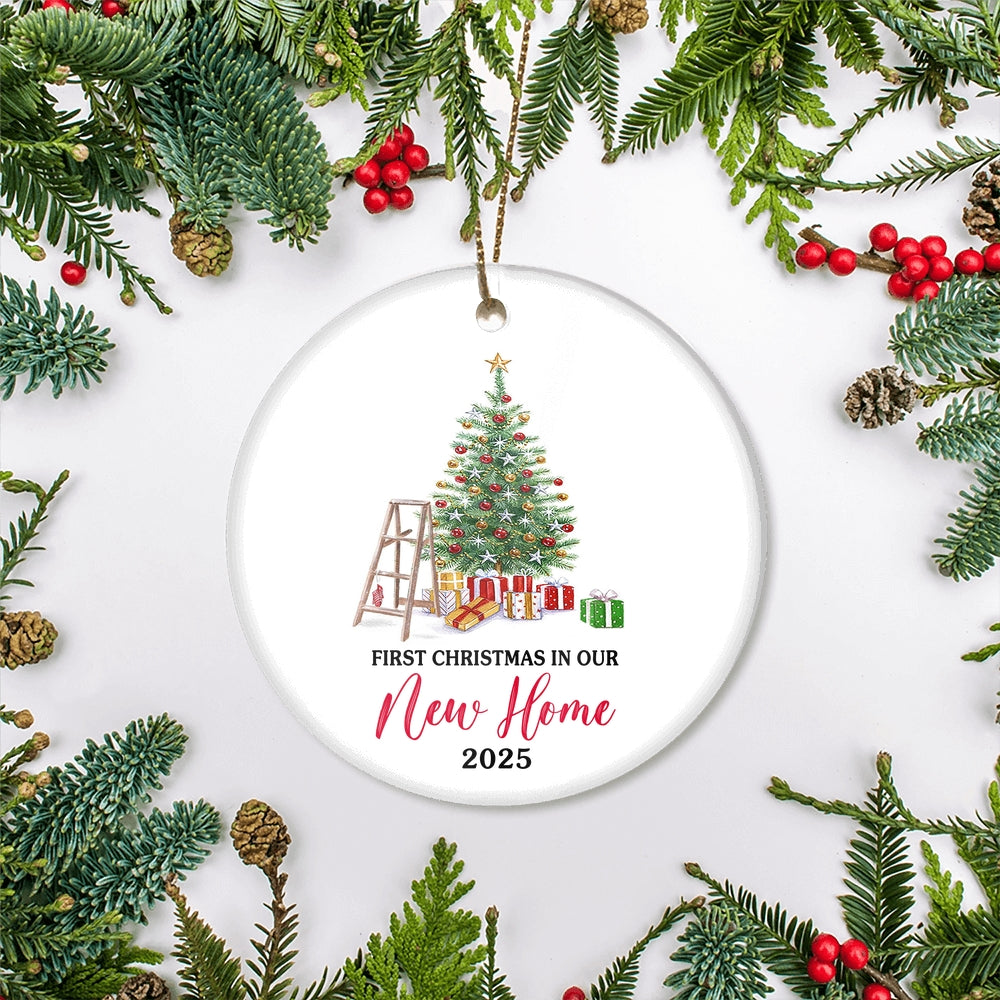 First Christmas In Our New Home Mr And Mrs 2025 Christmas Tree For Wedding Newlywed Couple 2025 Christmas Tree Ornament | siriusteestore