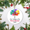 First Christmas In Our New Home Mr And Mrs 2025 Colorful Tree For Wedding Newlywed Couple (16) 2025 Christmas Tree Ornament | siriusteestore