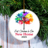 First Christmas In Our New Home Mr And Mrs 2025 Colorful Tree For Wedding Newlywed Couple (16) 2025 Christmas Tree Ornament | siriusteestore