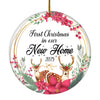 First Christmas In Our New Home Mr And Mrs 2025 Deer Christmas For Wedding Newlywed Couple (15) Christmas Tree Ornament | siriusteestore