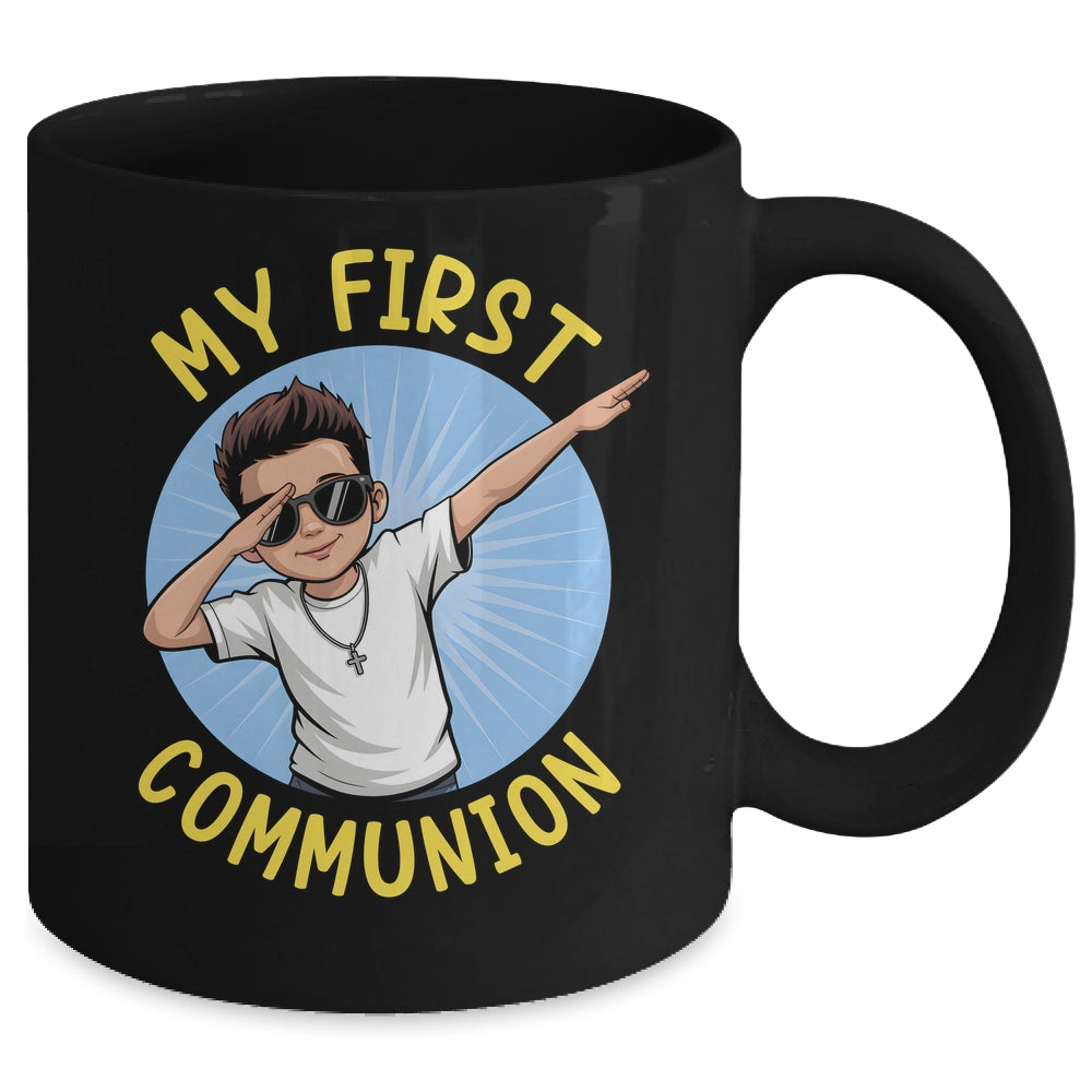 First Communion Boys Dabbing 1st Communion Holy Christian Mug | siriusteestore
