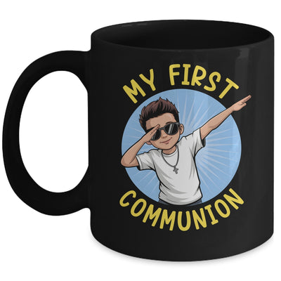 First Communion Boys Dabbing 1st Communion Holy Christian Mug | siriusteestore