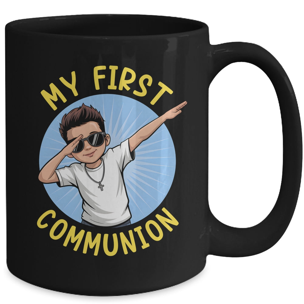 First Communion Boys Dabbing 1st Communion Holy Christian Mug | siriusteestore