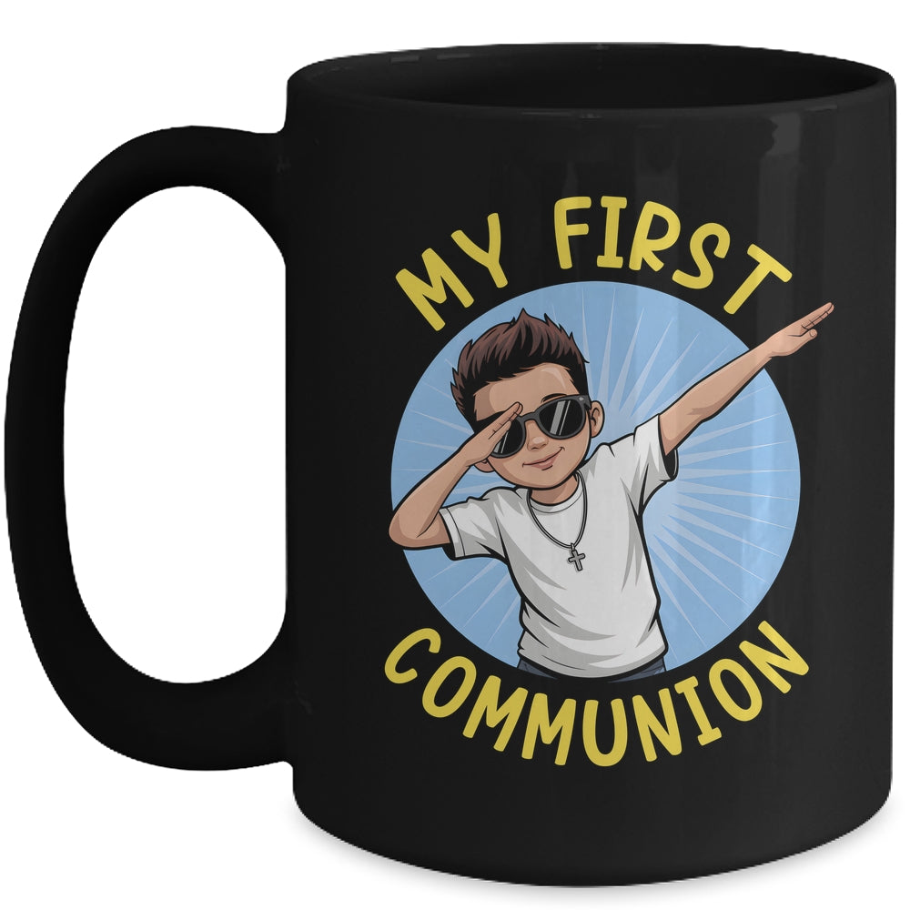 First Communion Boys Dabbing 1st Communion Holy Christian Mug | siriusteestore
