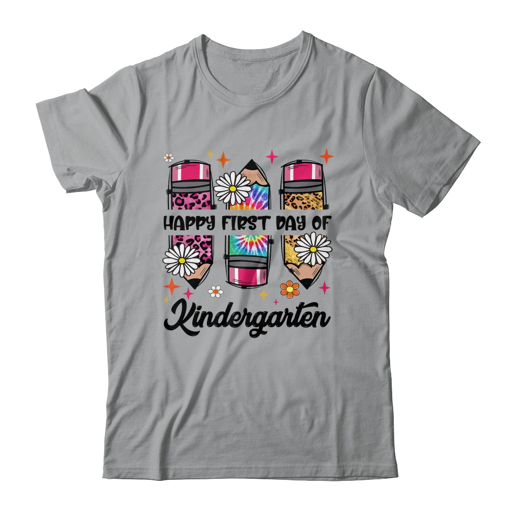 First Day Kindergarten Teacher Leopard Pencil Back To School Shirt & Hoodie | siriusteestore