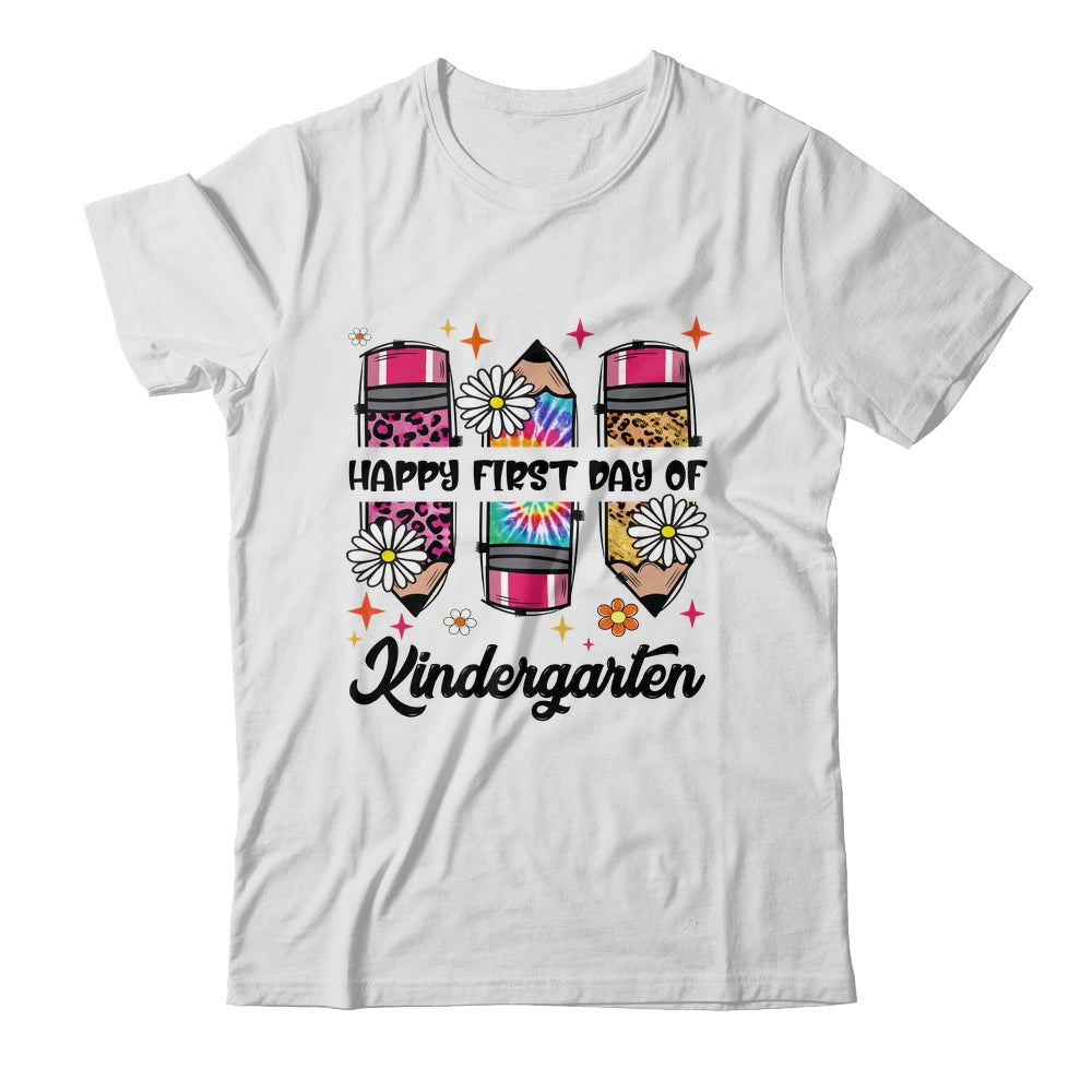 First Day Kindergarten Teacher Leopard Pencil Back To School Shirt & Hoodie | siriusteestore