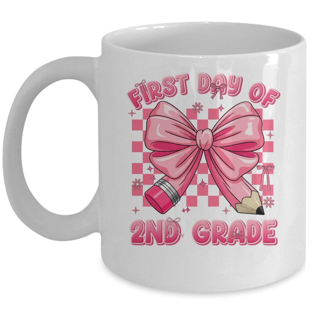 First Day Of 2nd Grade Coquette Back To School Girls Kids Mug | siriusteestore