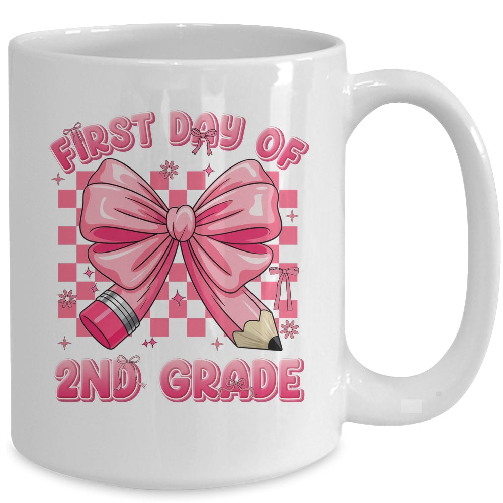 First Day Of 2nd Grade Coquette Back To School Girls Kids Mug | siriusteestore