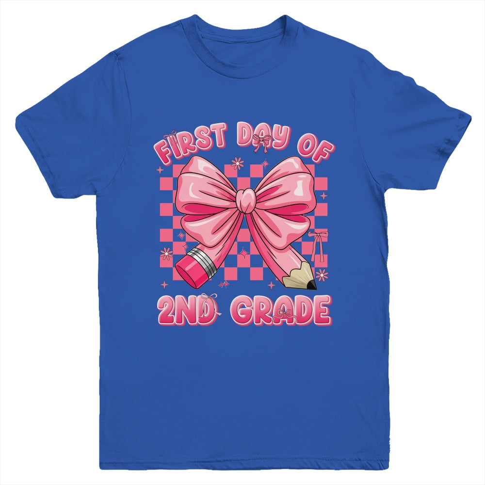 First Day Of 2nd Grade Coquette Back To School Girls Kids Youth Shirt | siriusteestore