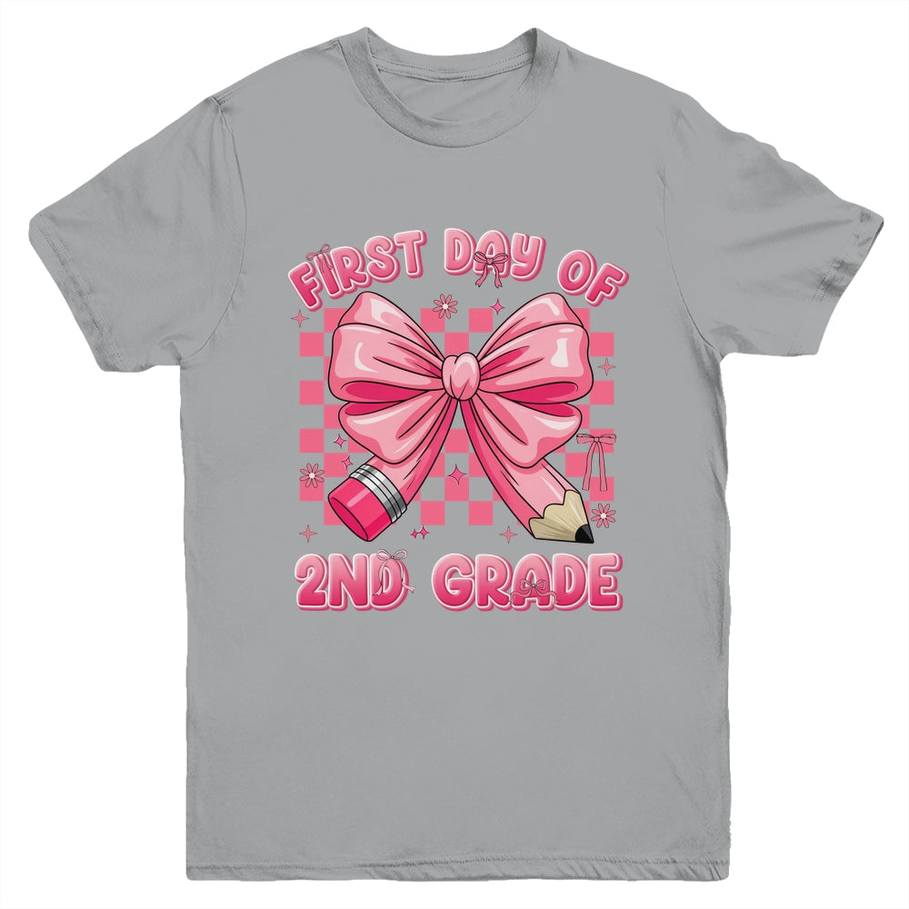 First Day Of 2nd Grade Coquette Back To School Girls Kids Youth Shirt | siriusteestore