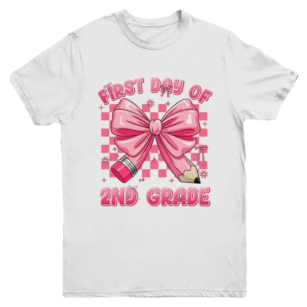 First Day Of 2nd Grade Coquette Back To School Girls Kids Youth Shirt | siriusteestore