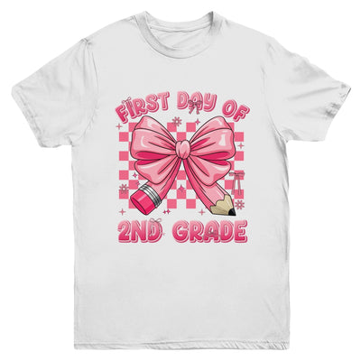 First Day Of 2nd Grade Coquette Back To School Girls Kids Youth Shirt | siriusteestore