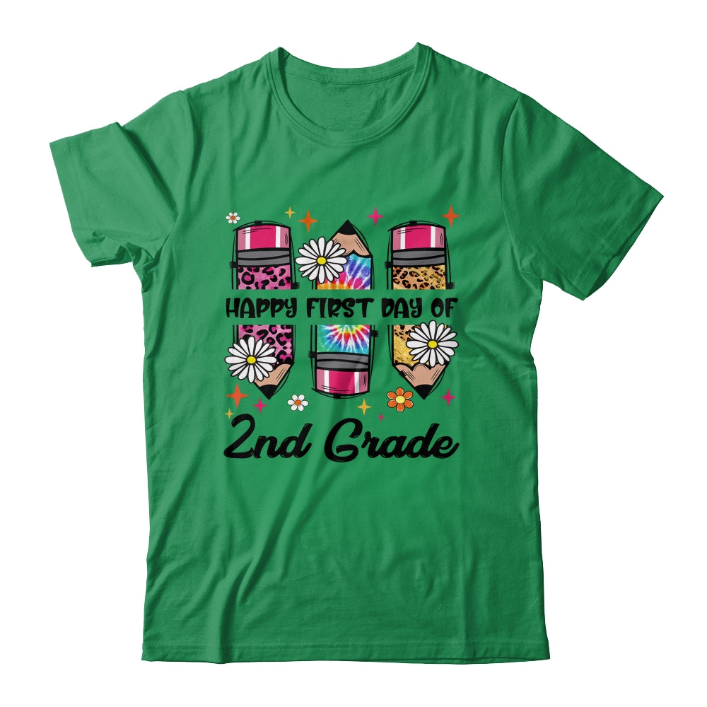First Day Of 2nd Grade Teacher Leopard Pencil Back To School Shirt & Hoodie | siriusteestore