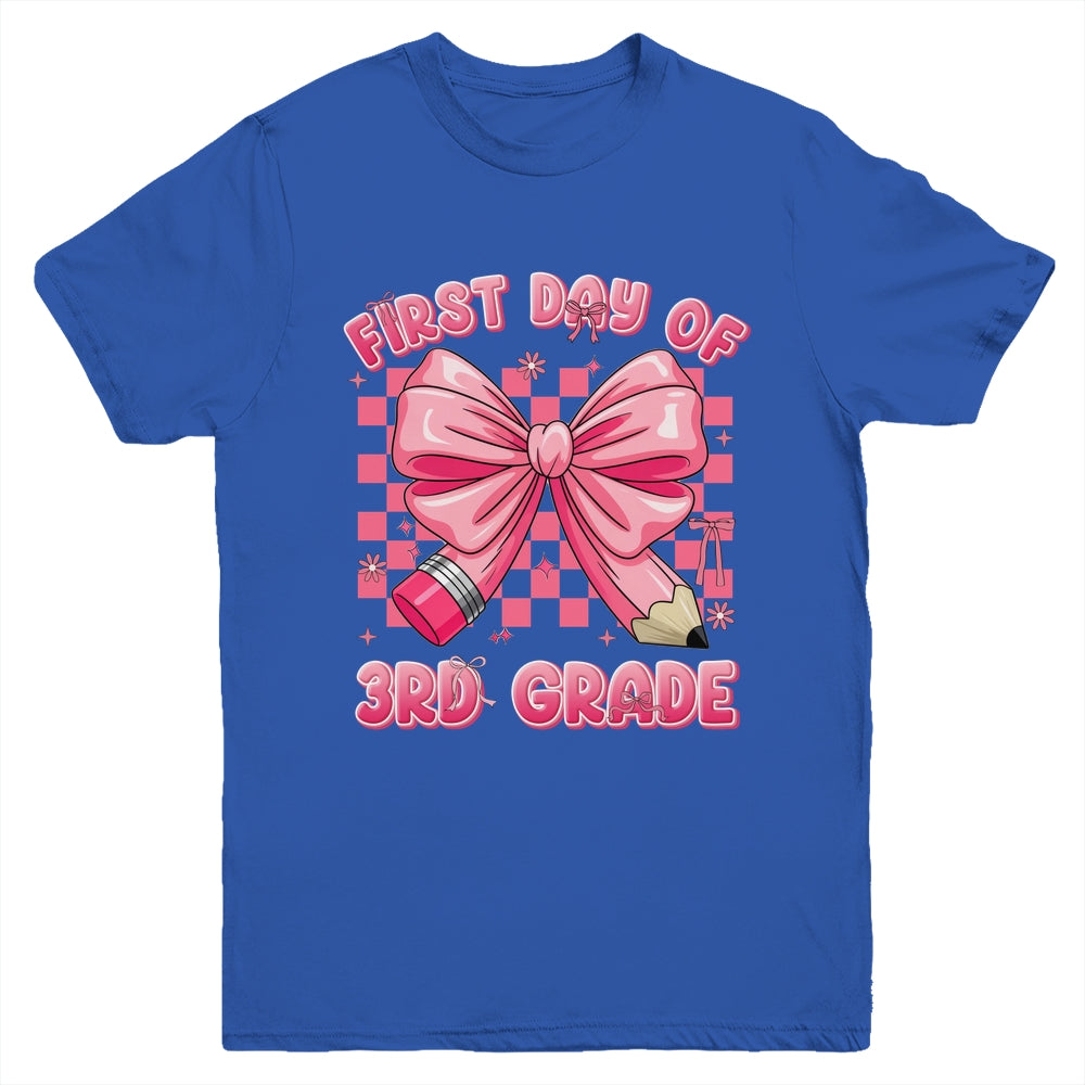 First Day Of 3rd Grade Coquette Back To School Girls Kids Youth Shirt | siriusteestore