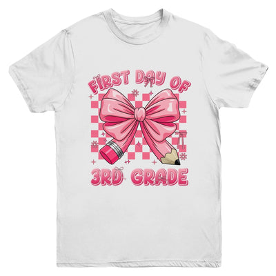 First Day Of 3rd Grade Coquette Back To School Girls Kids Youth Shirt | siriusteestore