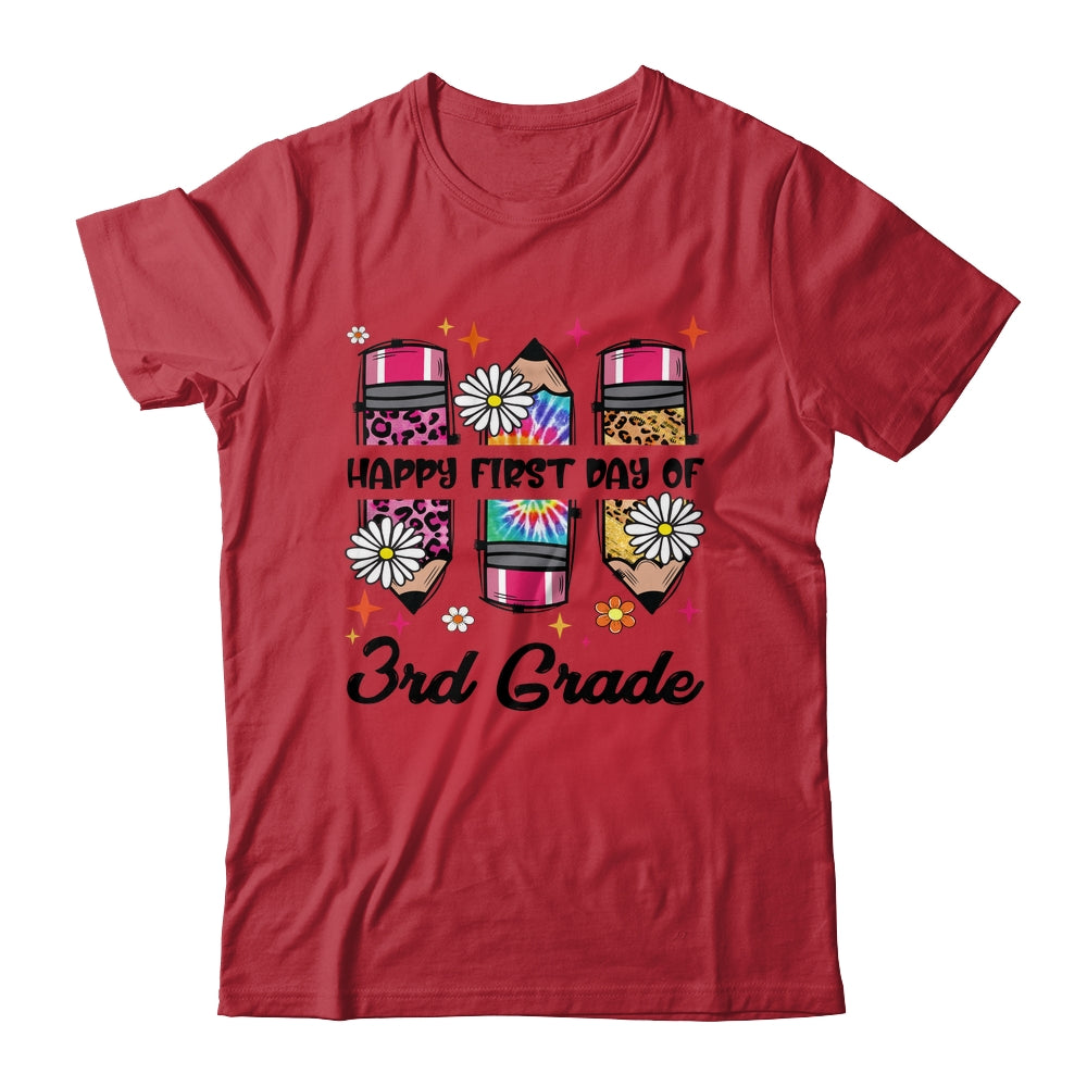 First Day Of 3rd Grade Teacher Leopard Pencil Back To School Shirt & Hoodie | siriusteestore