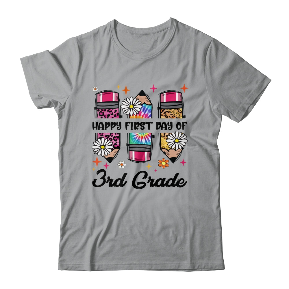 First Day Of 3rd Grade Teacher Leopard Pencil Back To School Shirt & Hoodie | siriusteestore