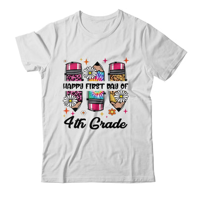 First Day Of 4th Grade Teacher Leopard Pencil Back To School Shirt & Hoodie | siriusteestore