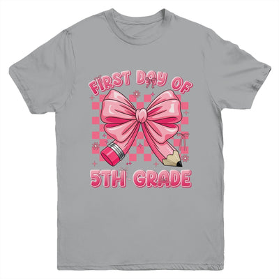 First Day Of 5th Grade Coquette Back To School Girls Kids Youth Shirt | siriusteestore