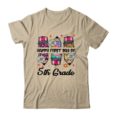 First Day Of 5th Grade Teacher Leopard Pencil Back To School Shirt & Hoodie | siriusteestore