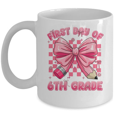 First Day Of 6th Grade Coquette Back To School Girls Kids Mug | siriusteestore