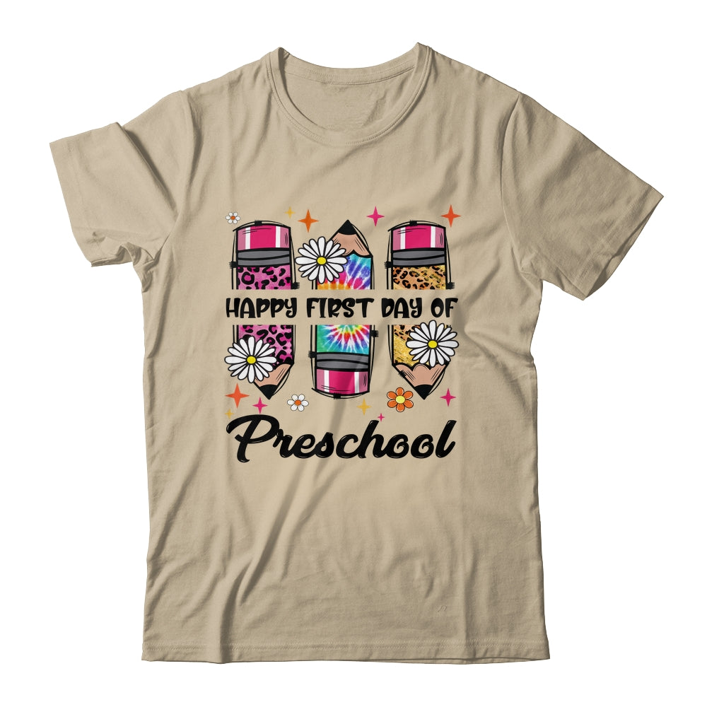 First Day Preschool Teacher Leopard Pencil Back To School Shirt & Hoodie | siriusteestore
