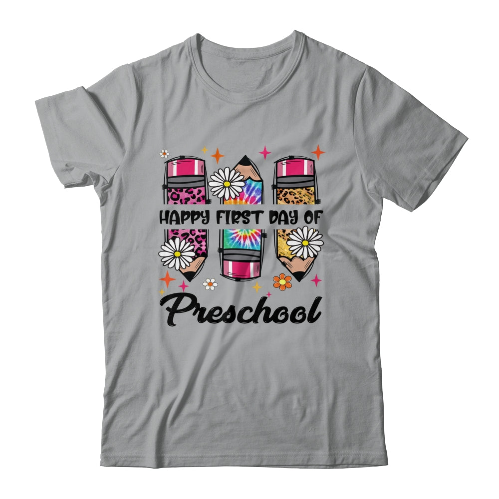First Day Preschool Teacher Leopard Pencil Back To School Shirt & Hoodie | siriusteestore
