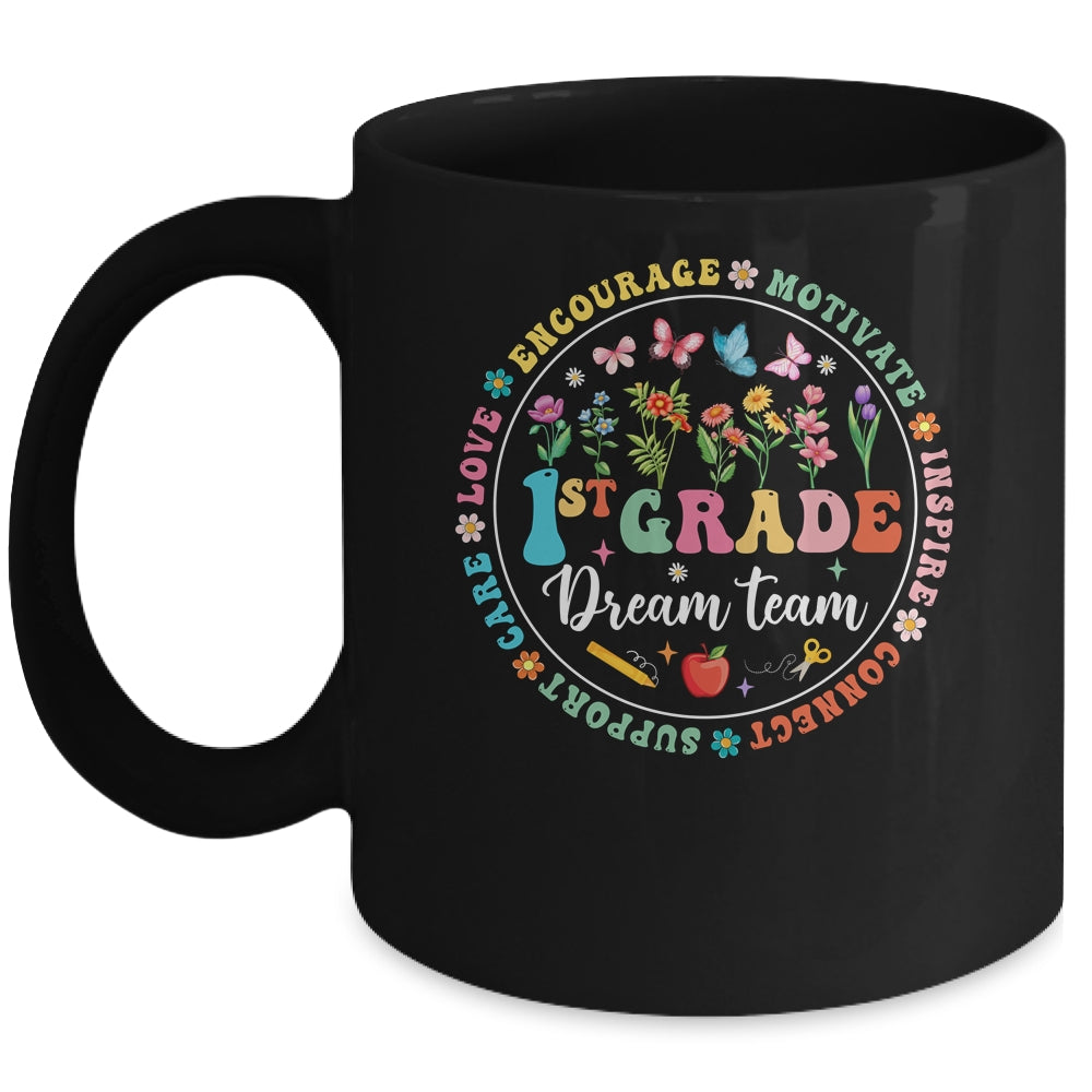 First Grade Dream Team Back To School Teacher Flower Mug | siriusteestore