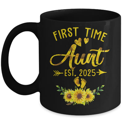 First Time Aunt Est 2025 Sunflower Promoted To Aunt Mug | siriusteestore