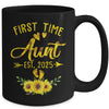 First Time Aunt Est 2025 Sunflower Promoted To Aunt Mug | siriusteestore