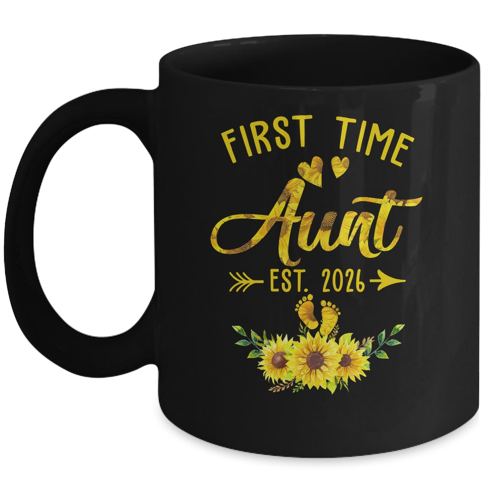 First Time Aunt Est 2026 Sunflower Promoted To Aunt Mug | siriusteestore