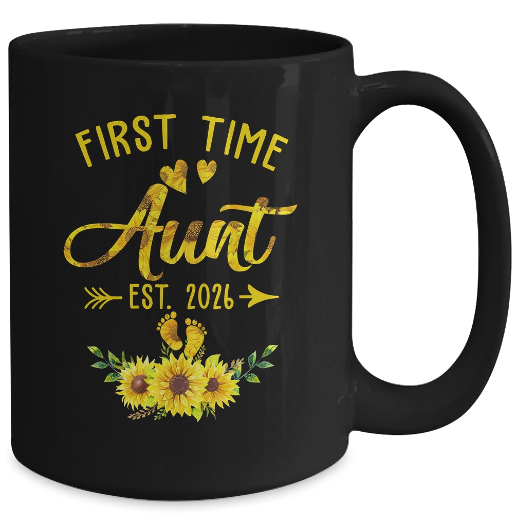 First Time Aunt Est 2026 Sunflower Promoted To Aunt Mug | siriusteestore