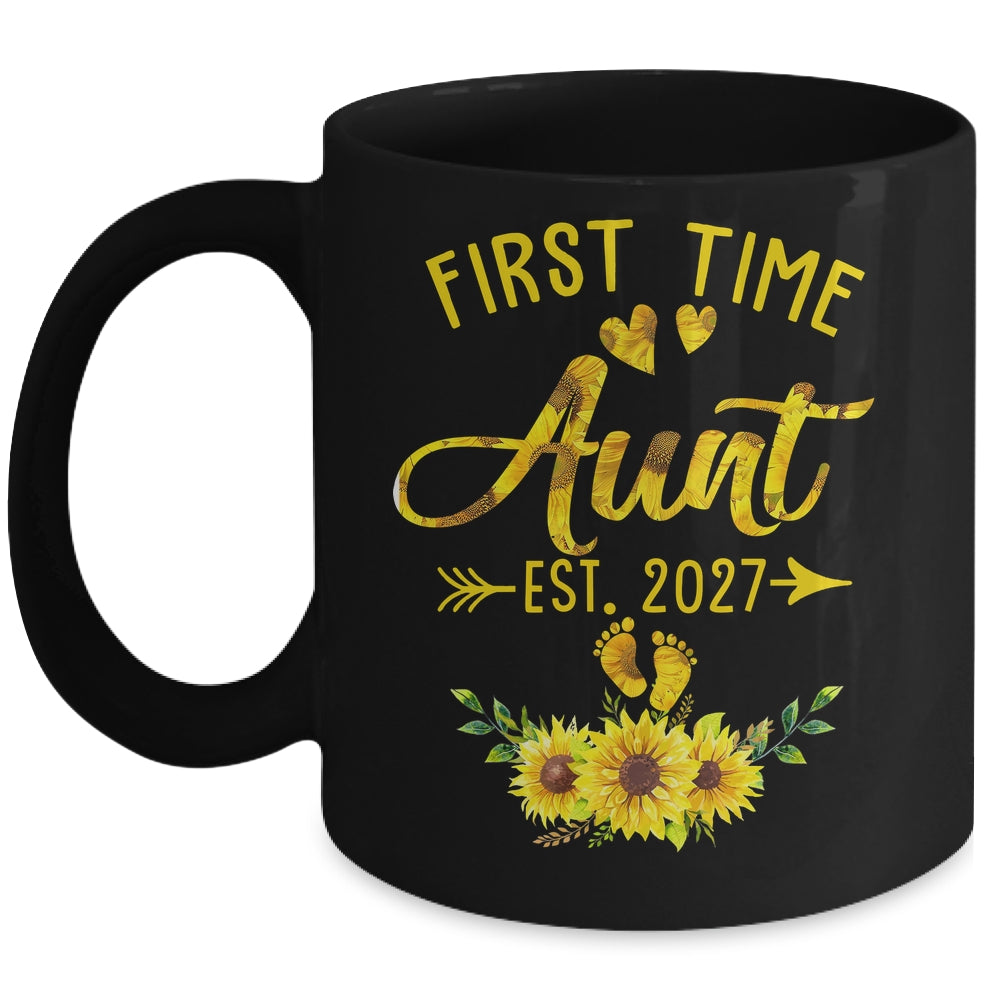 First Time Aunt Est 2027 Sunflower Promoted To Aunt Mug | siriusteestore