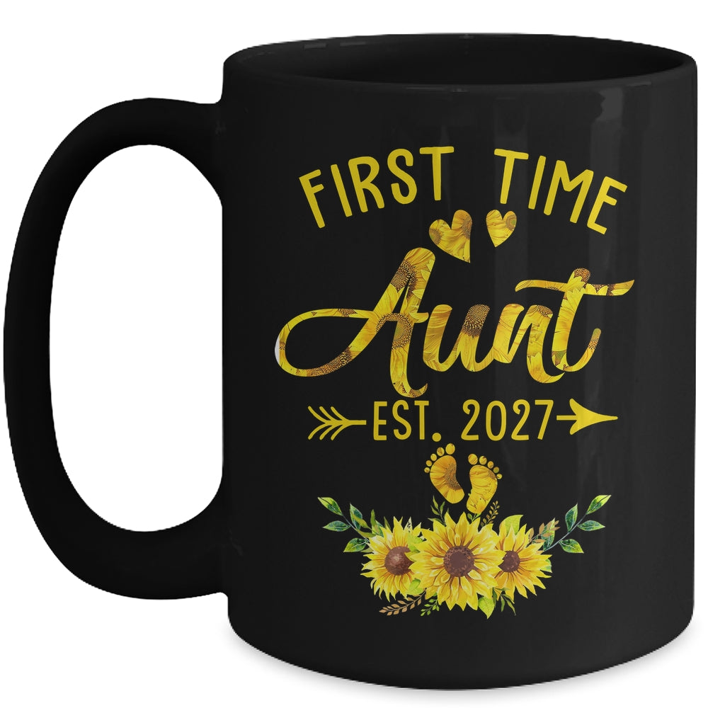 First Time Aunt Est 2027 Sunflower Promoted To Aunt Mug | siriusteestore
