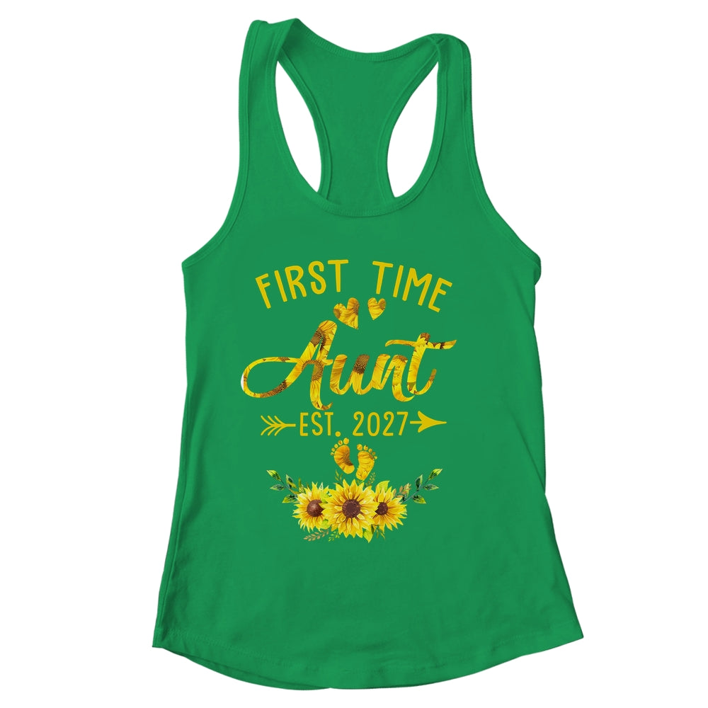 First Time Aunt Est 2027 Sunflower Promoted To Aunt Shirt & Tank Top | siriusteestore