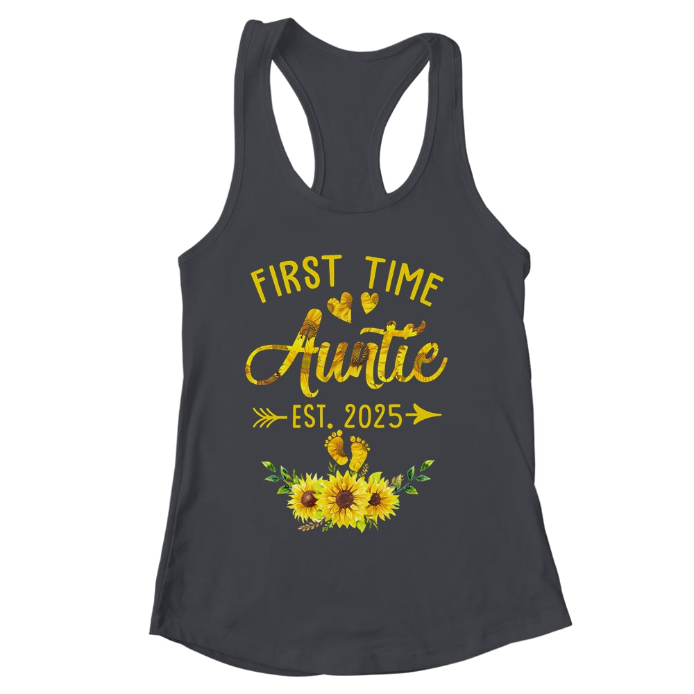 First Time Auntie Est 2025 Sunflower Promoted To Auntie Shirt & Tank Top | siriusteestore